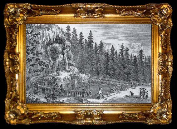 framed  Stefano della Bella Pratolino,The Appenino of Giambiologna, ta009-2